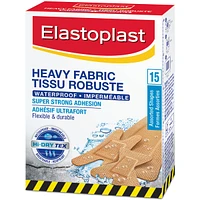 ELASTOPLAST Heavy Fabric Waterproof Adhesive Bandages, 15 Assorted Shapes