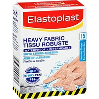 ELASTOPLAST Heavy Fabric Waterproof Adhesive Bandages, 15 Assorted Shapes