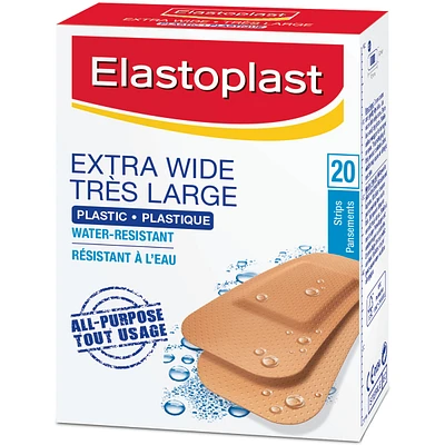 ELASTOPLAST Extra Wide Plastic Adhesive Bandages, 20 Strips