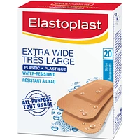 ELASTOPLAST Extra Wide Plastic Adhesive Bandages, 20 Strips