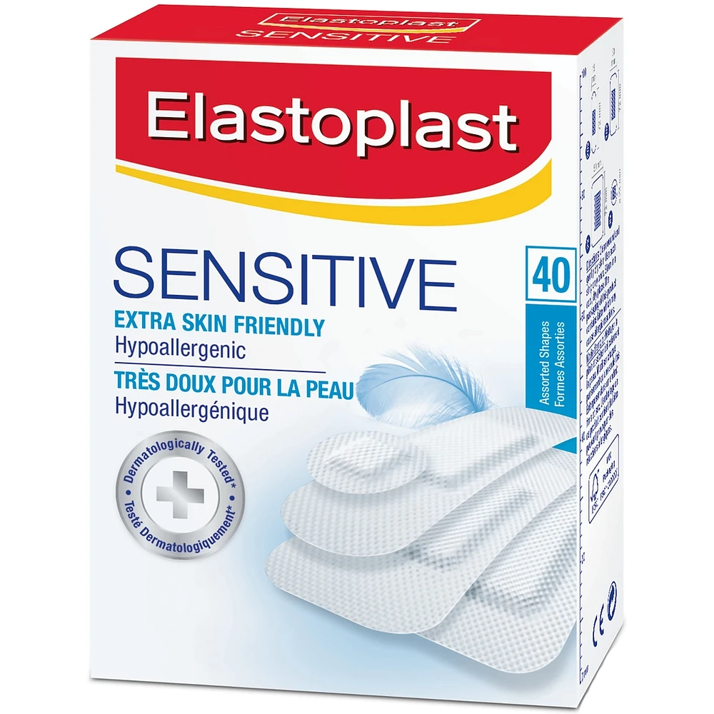 ELASTOPLAST Sensitive Adhesive Bandages, 40 Assorted Shapes