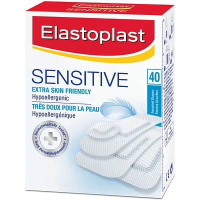 ELASTOPLAST Sensitive Adhesive Bandages, 40 Assorted Shapes