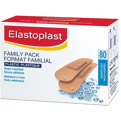 ELASTOPLAST Plastic, 80 Strips Family Pack