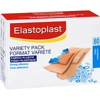ELASTOPLAST Fabric + Plastic, 80 Strips Variety Pack