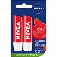 NIVEA Strawberry Shine Lip Balm (2x4.8g)