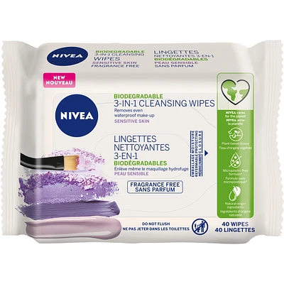 Biodegradable 3-IN-1 Cleansing Wipes  Sensitive Skin