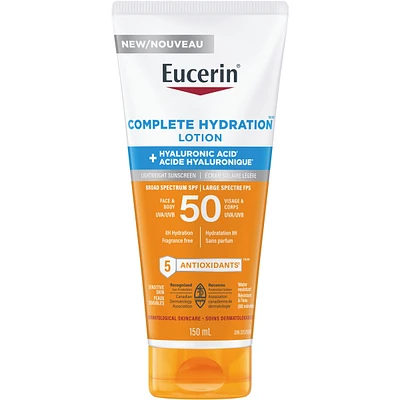 Sun Complete Hydration Sunscreen for Face and Body with SPF 50 | Sunscreen Lotion with Hyaluronic Acid and 5 Antioxidants