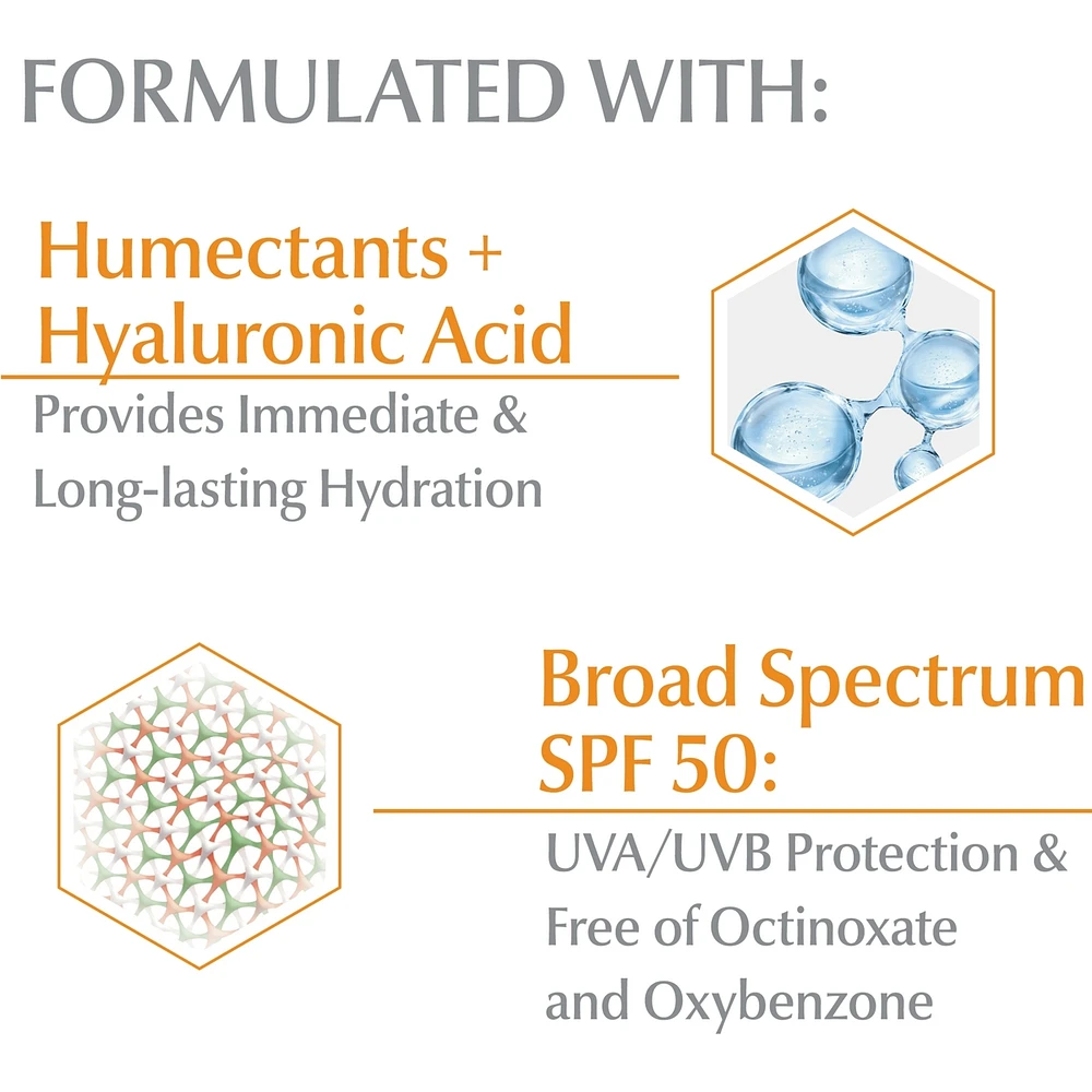 Sun Complete Hydration Sunscreen for Face and Body with SPF 50 | Sunscreen Lotion with Hyaluronic Acid and 5 Antioxidants