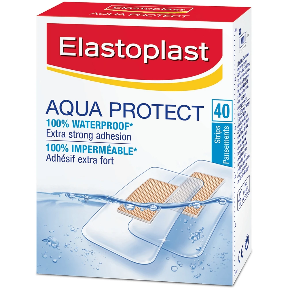 ELASTOPLAST Aqua Protect Waterproof Adhesive Bandages, 40 Strips