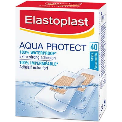 ELASTOPLAST Aqua Protect Waterproof Adhesive Bandages, 40 Strips