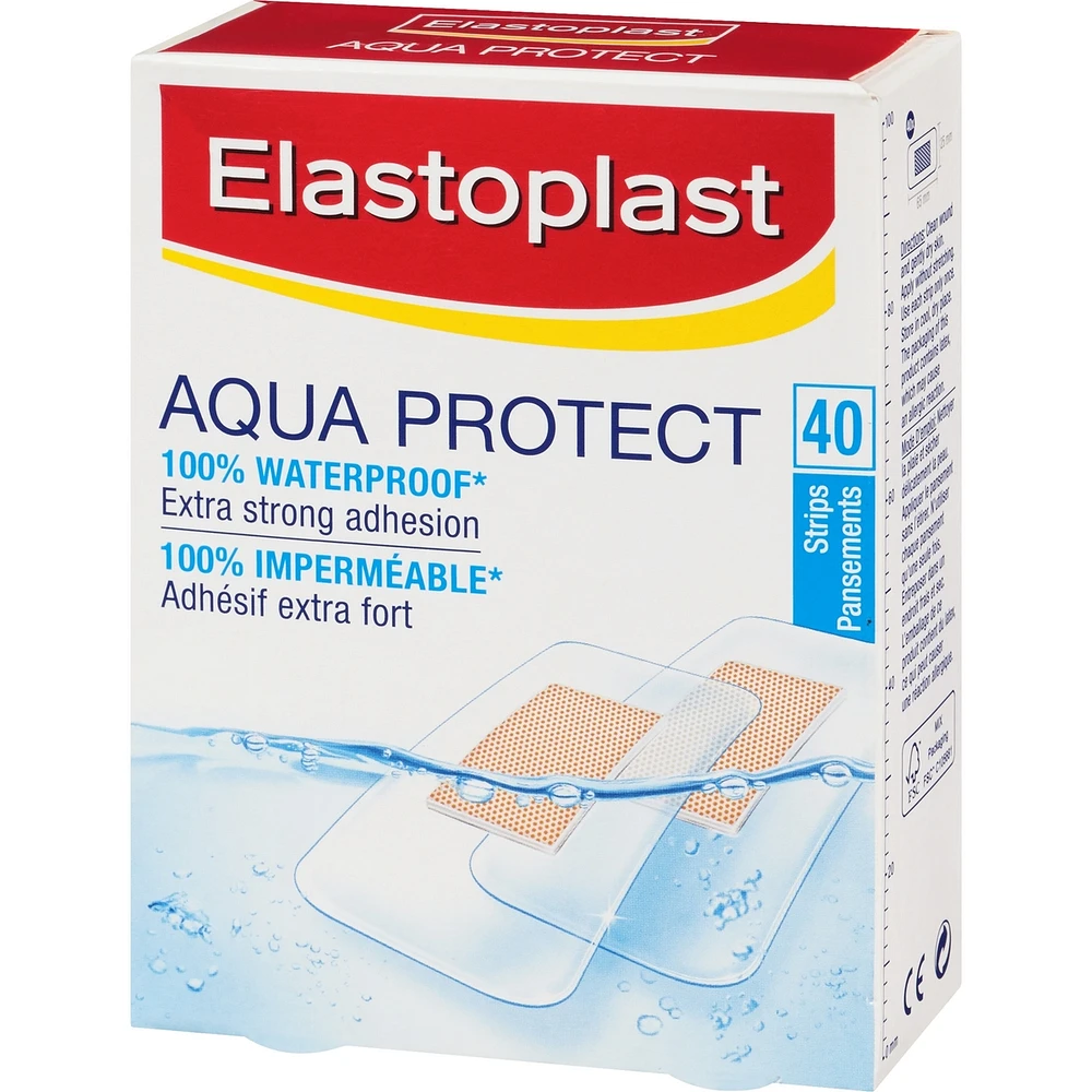 ELASTOPLAST Aqua Protect Waterproof Adhesive Bandages, 40 Strips