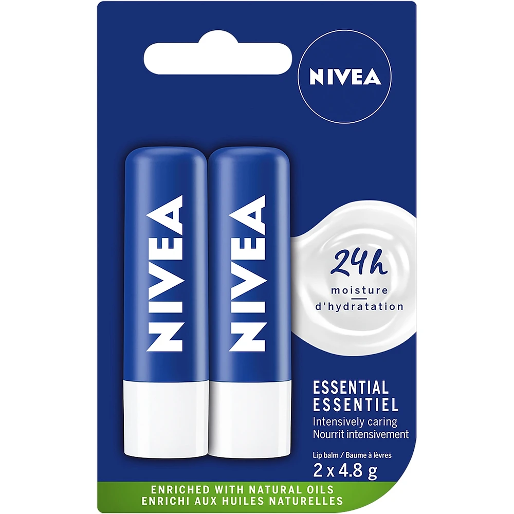 NIVEA Essential Care Lip Balm (2x4.8g)