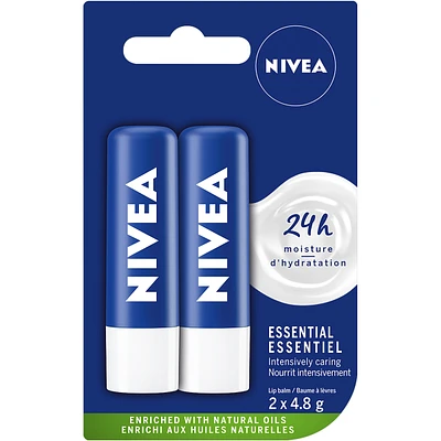 NIVEA Essential Care Lip Balm (2x4.8g)