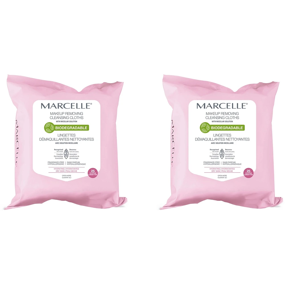 Biodegradable Hydrating Makeup Removing Cleansing Cloths with Recyclable Pouch - Special Value