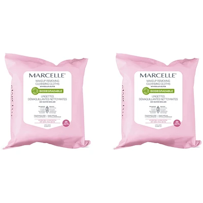 Biodegradable Hydrating Makeup Removing Cleansing Cloths with Recyclable Pouch - Special Value