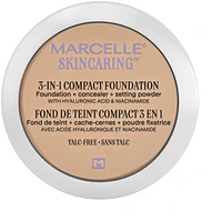 Skincaring 3-in-1 Compact Foundation + Concealer Setting Powder with Hyaluronic Acid