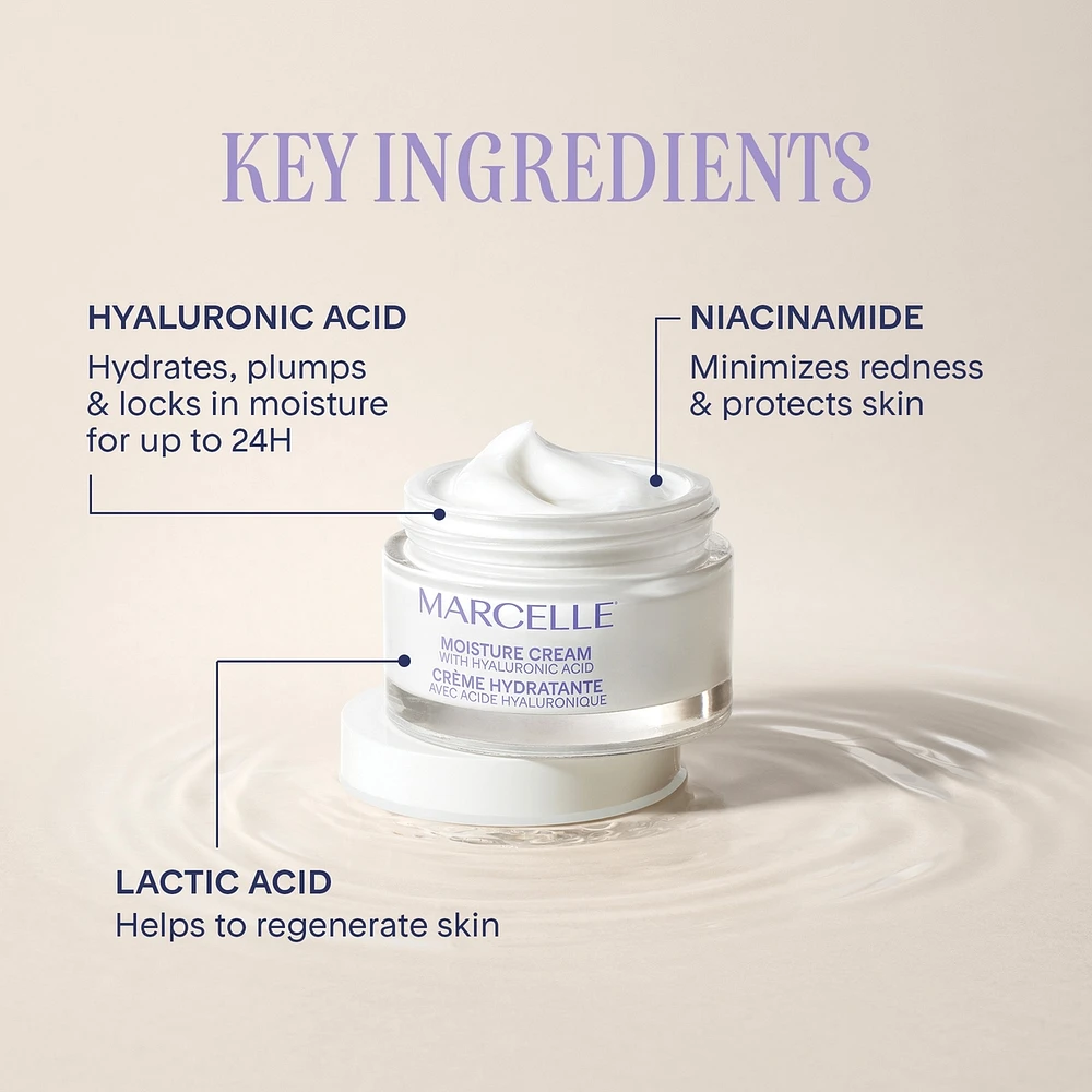 Moisture Cream 24h Moisturizing with Hyaluronic Acid & Niacinamide
