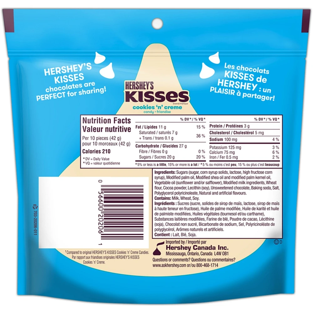 Friandises Kisses aux biscuits et à la crème