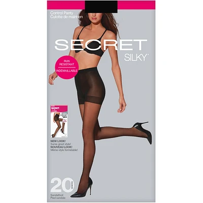 Sheer Run-Resistant Control Top Panty w/Sandalfoot