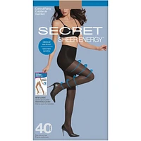 Sheer Control Top Panty Medium Support w/Reinforced Toe