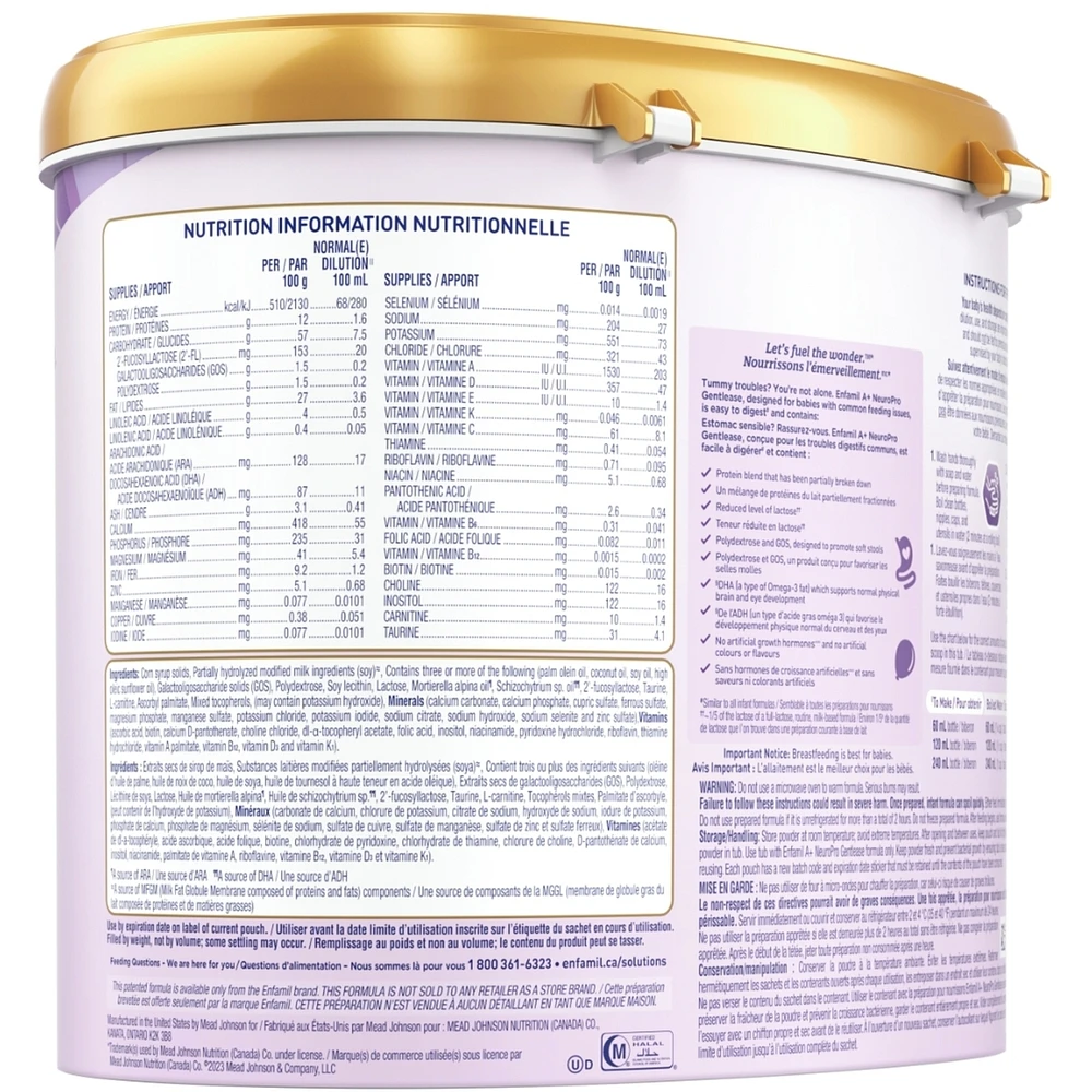NeuroPro™ Gentlease, Baby Formula, 0-12 months, Powder Tub
