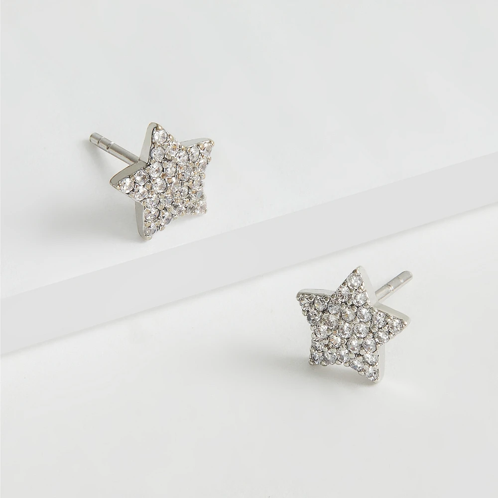 24K Dip Pave Star Ear Cs