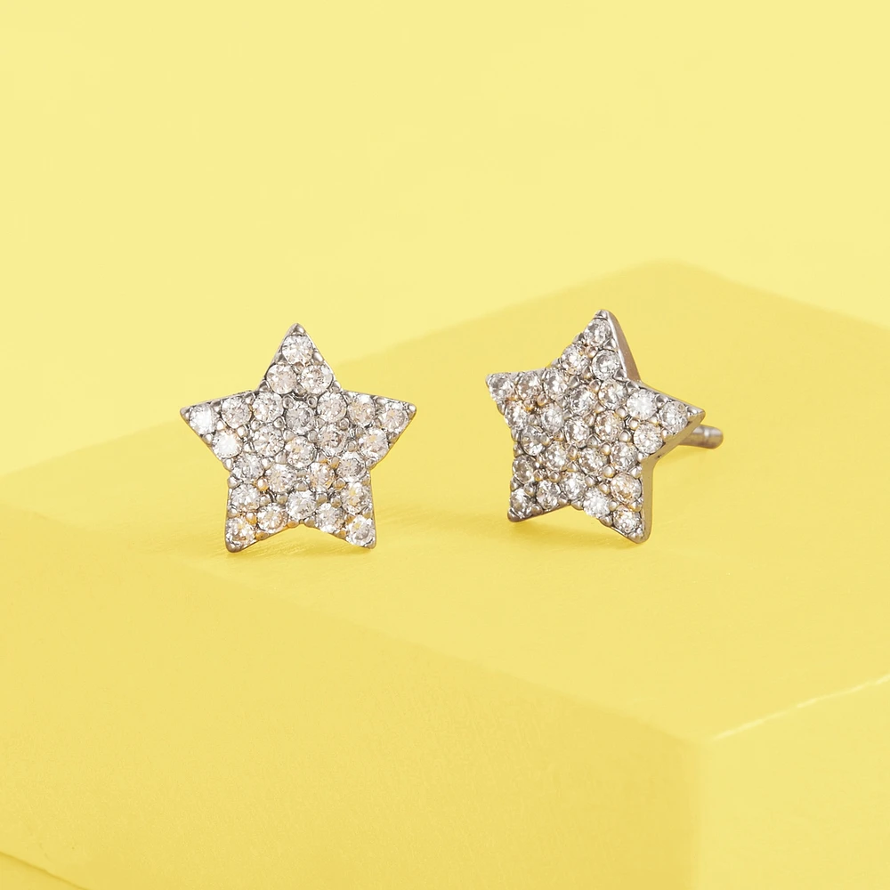 24K Dip Pave Star Ear Cs