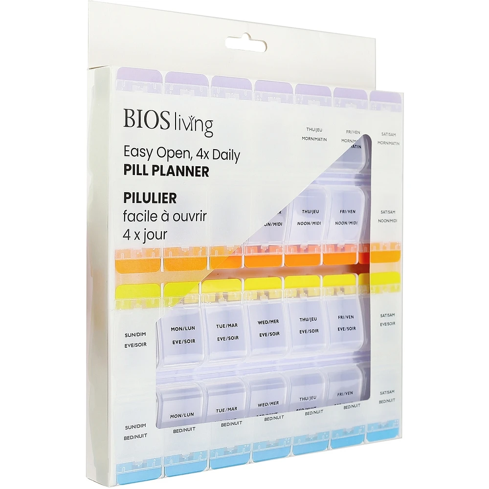 Easy Open 4x Daily Pill Planner