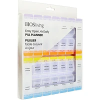 Easy Open 4x Daily Pill Planner