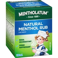 Natural Menthol Rub Ointment, Vapourizing Rub, Cough Suppressant & Nasal Decongestant
