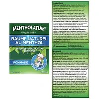 Natural Menthol Rub Ointment, Vapourizing Rub, Cough Suppressant & Nasal Decongestant