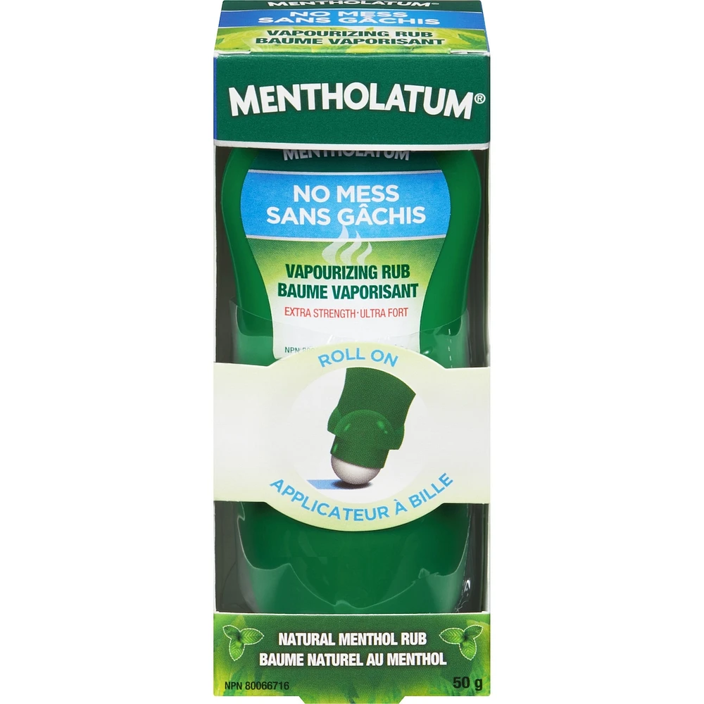 No Mess Natural Menthol Rub Roll On, Vapourizing Rub, Cough Suppressant & Nasal Decongestant