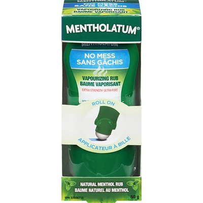 No Mess Natural Menthol Rub Roll On, Vapourizing Rub, Cough Suppressant & Nasal Decongestant