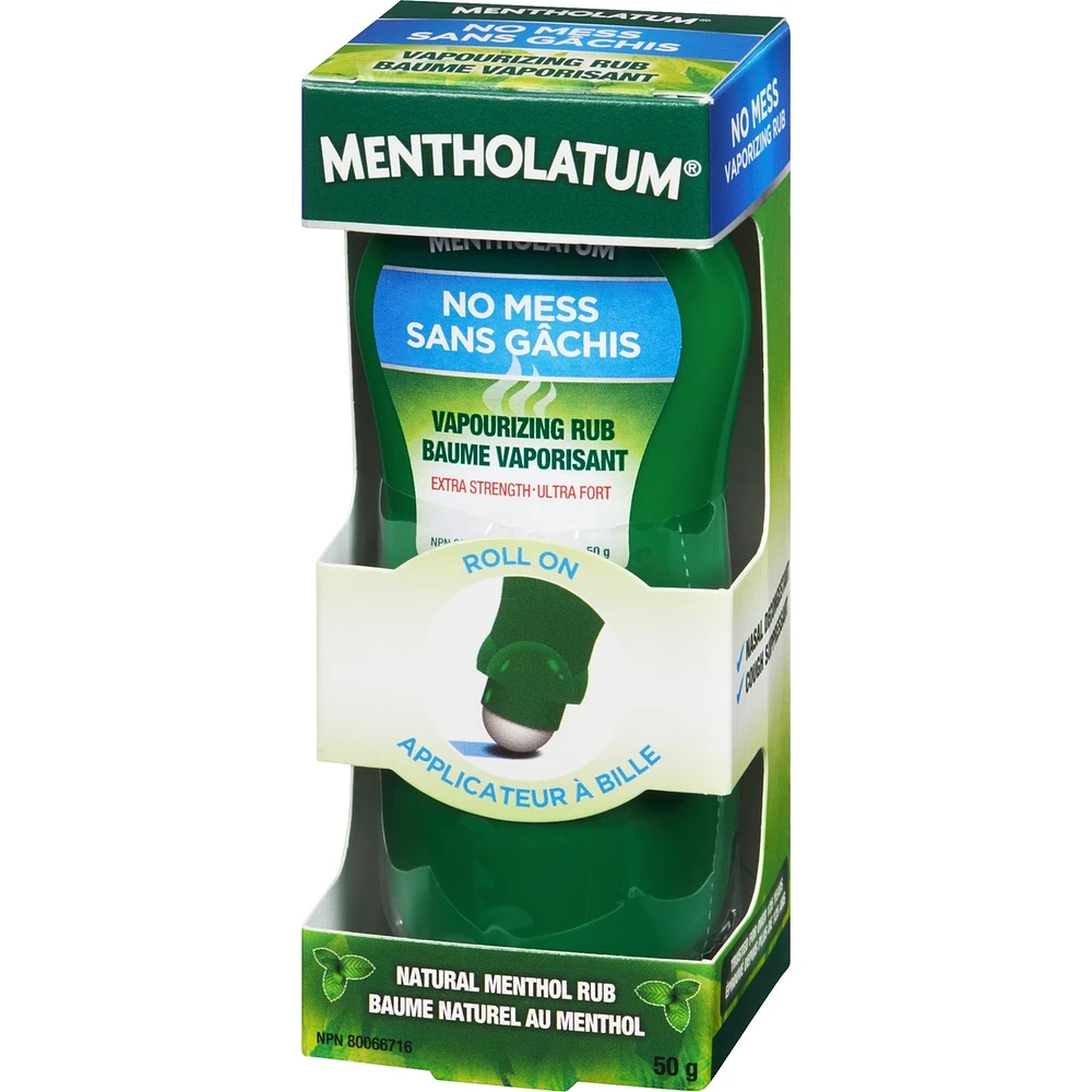 No Mess Natural Menthol Rub Roll On, Vapourizing Rub, Cough Suppressant & Nasal Decongestant