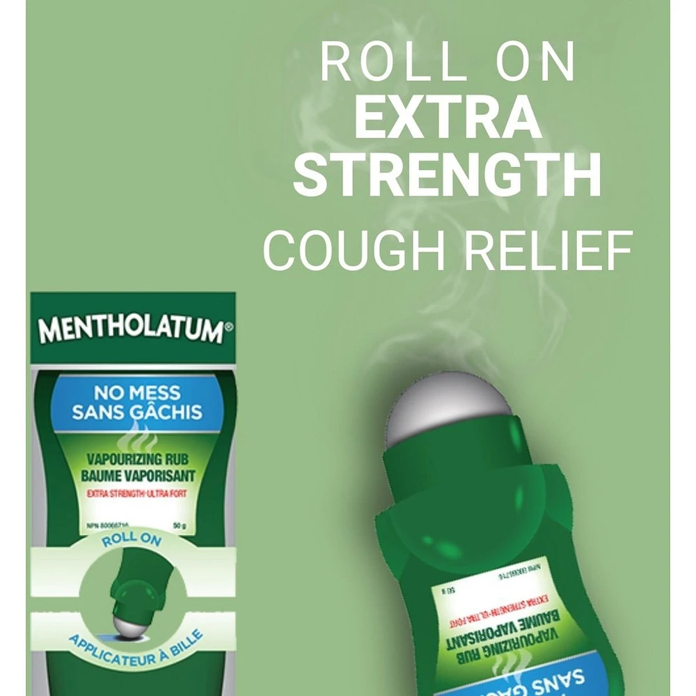 No Mess Natural Menthol Rub Roll On, Vapourizing Rub, Cough Suppressant & Nasal Decongestant