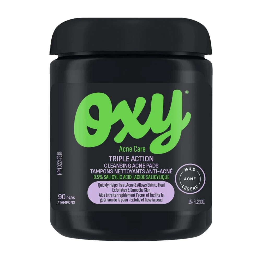 Triple Action Cleansing Acne Pads with Salicylic Acid, For Mild Acne, For Frequent Recurring Breakouts