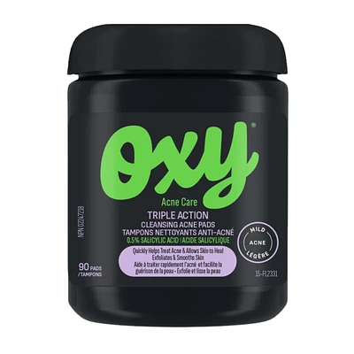 Triple Action Cleansing Acne Pads with Salicylic Acid, For Mild Acne, For Frequent Recurring Breakouts