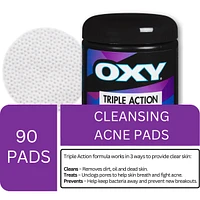 Triple Action Cleansing Acne Pads with Salicylic Acid, For Mild Acne, For Frequent Recurring Breakouts