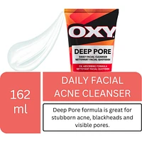 Nettoyant quotidien contre l'acné pour le visage en profondeur avec acide salicylique, pour l'acné tenace, pour les points noirs et les pores visibles