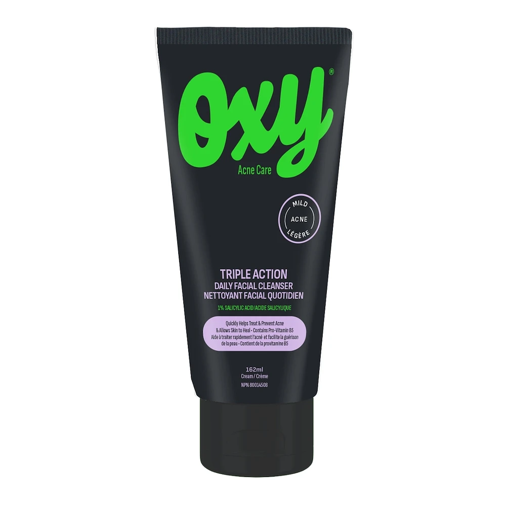 Triple Action Daily Facial Cleanser with Salicylic Acid, For Mild Acne, For Frequent Recurring Breakouts