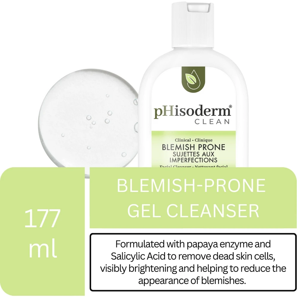 CLEAN Blemish-Prone Facial Cleanser with Salicylic Acid and Hyaluronic Acid, Paraben-Free, Soap-Free, Mineral Oil Free