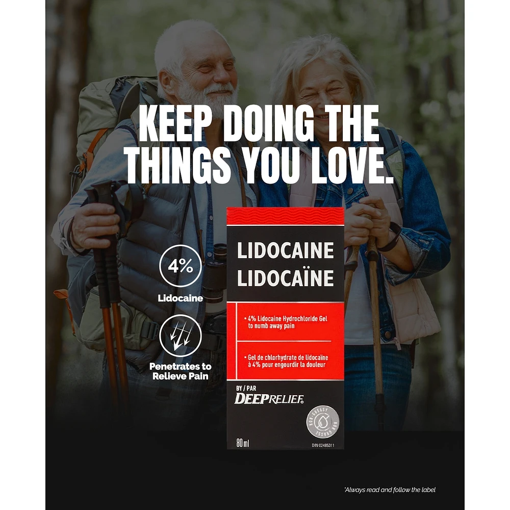 Lidocaine By Deep Relief, Numbing Pain Relief Gel