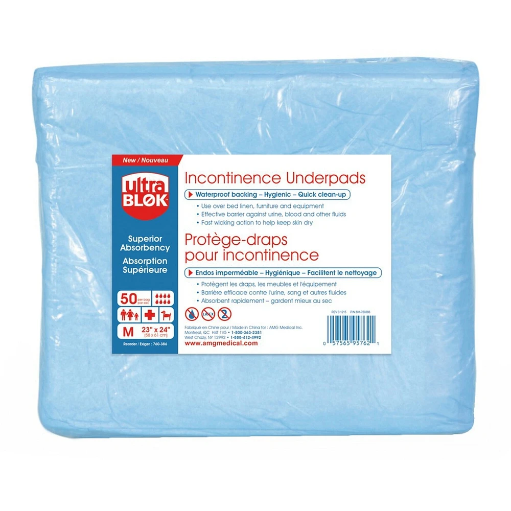 Protège-draps absorbants jetables, Moyen (23 x 24 po)