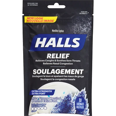 Halls Relief Mentho-Lyptus Extra Strong Menthol