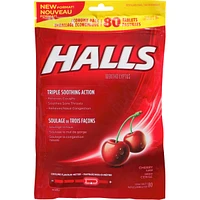Halls Relief Mentho-lyptus, Cherry Flavour, 80 cough drops