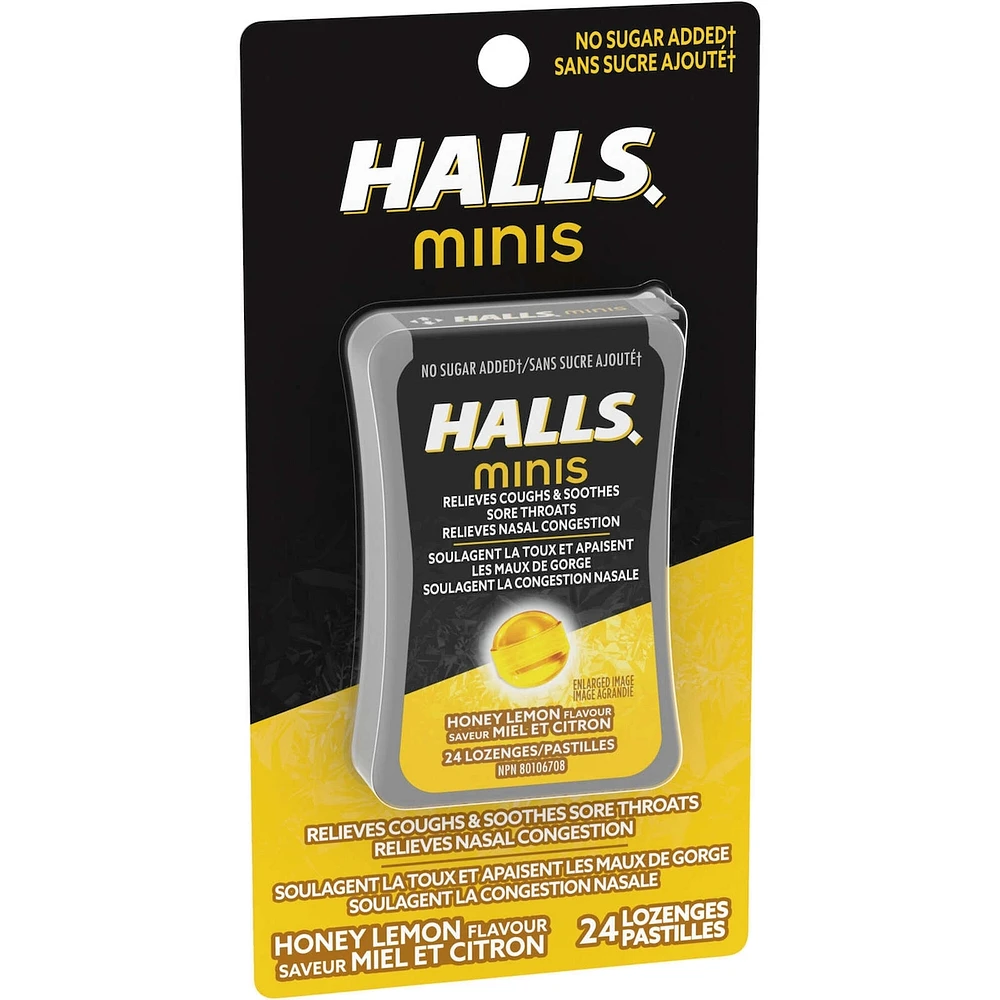 Minis No Sugar Added Honey Lemon Flavour Cough Drops