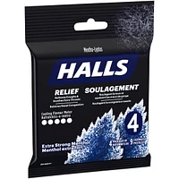 Halls Relief Mentho-lyptus Extra Strong Menthol, 4 x 9 Cough Drops Multipack