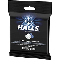 Halls Relief Mentho-lyptus Extra Strong Menthol, 4 x 9 Cough Drops Multipack