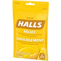 Halls Relief Mentho-Lyptus Honey Lemon Flavour, 30 Cough Drops