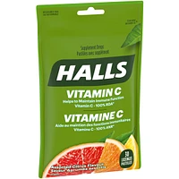 Halls Vitamin C Assorted Citrus Flavour, 30 Supplement Drops